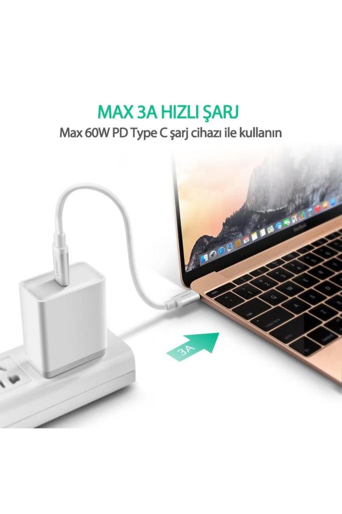 Ugreen Type-C to Type-C 100W Hızlı Şarj ve Data Kablosu 1.5 Metre Outlet