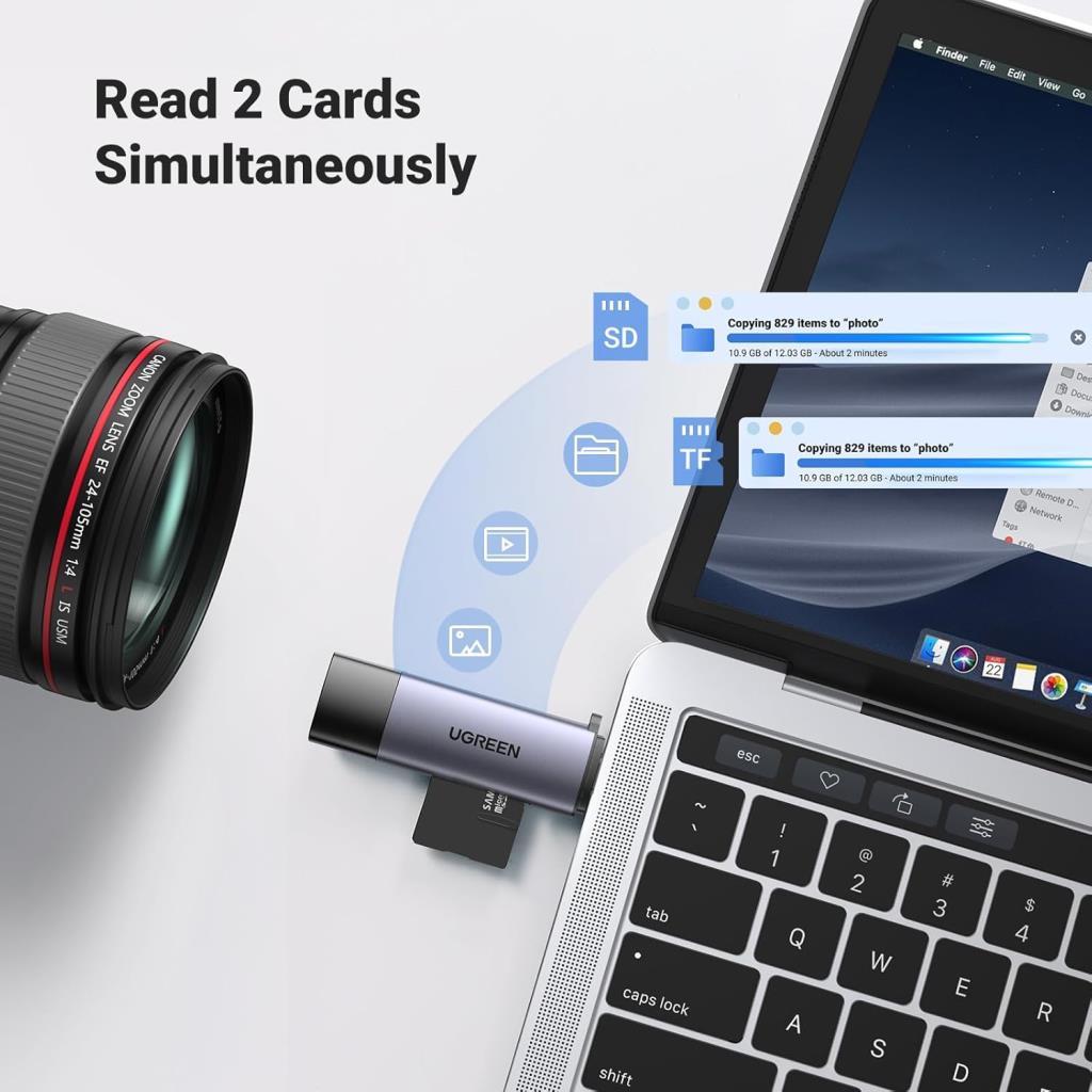 Ugreen Type-C and USB 3.0 SD TF Card Reader - Outlet