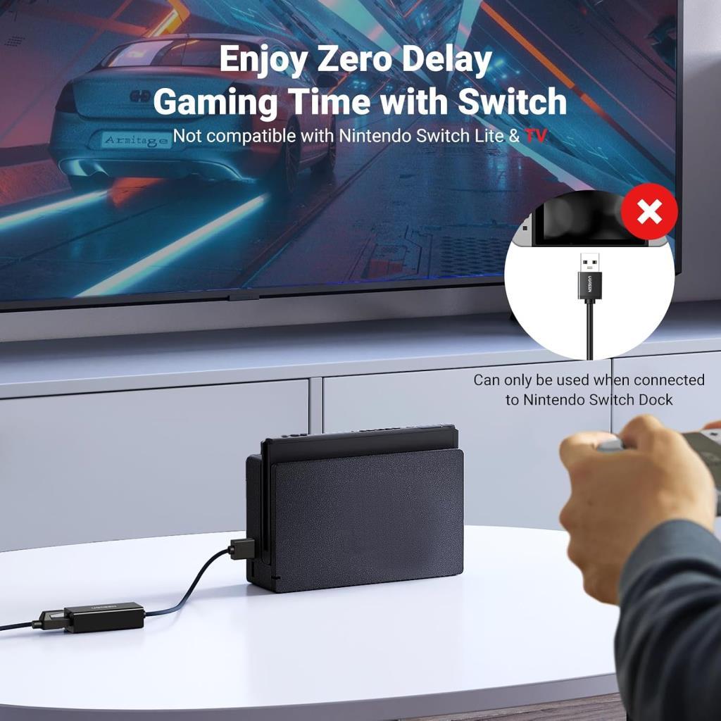 UGREEN USB 2.0 RJ45 Ethernet Adaptörü 100 Mbps Mac OS Windows Uyumlu Siyah - Teşhir