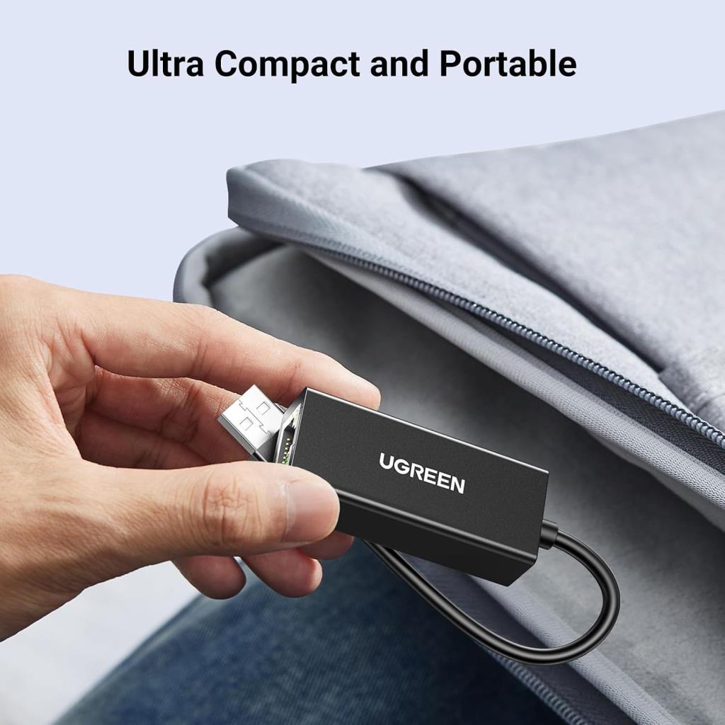 UGREEN USB 2.0 RJ45 Ethernet Adaptörü 100 Mbps Mac OS Windows Uyumlu Siyah - Teşhir