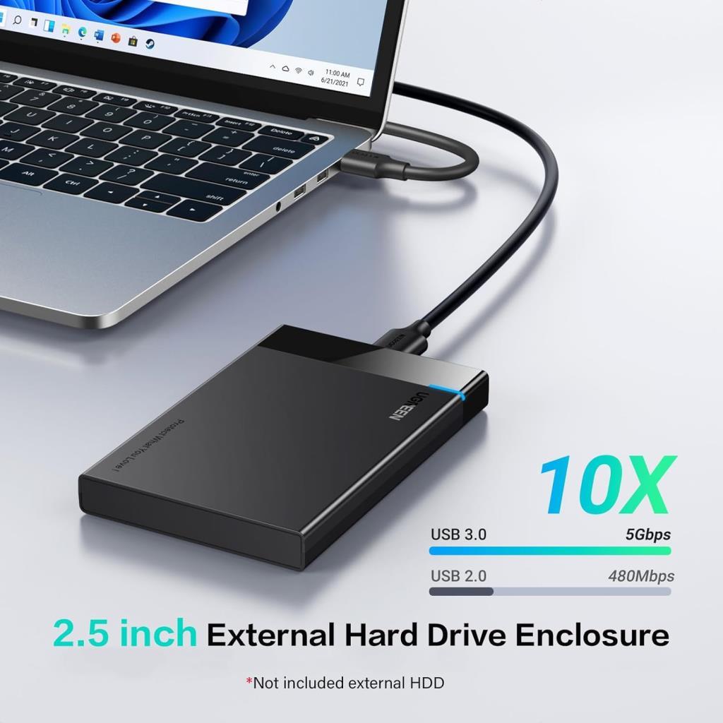 Ugreen USB 3.0 2.5 inch Sata Hard Disk Kutusu, Siyah - Outlet
