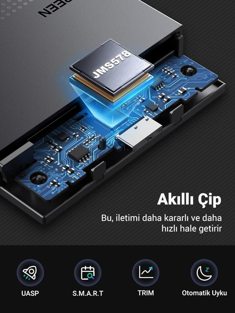 Ugreen USB 3.0 Micro B 2.5" Inch Sata SSD Hard Disk Kutusu - Teşhir