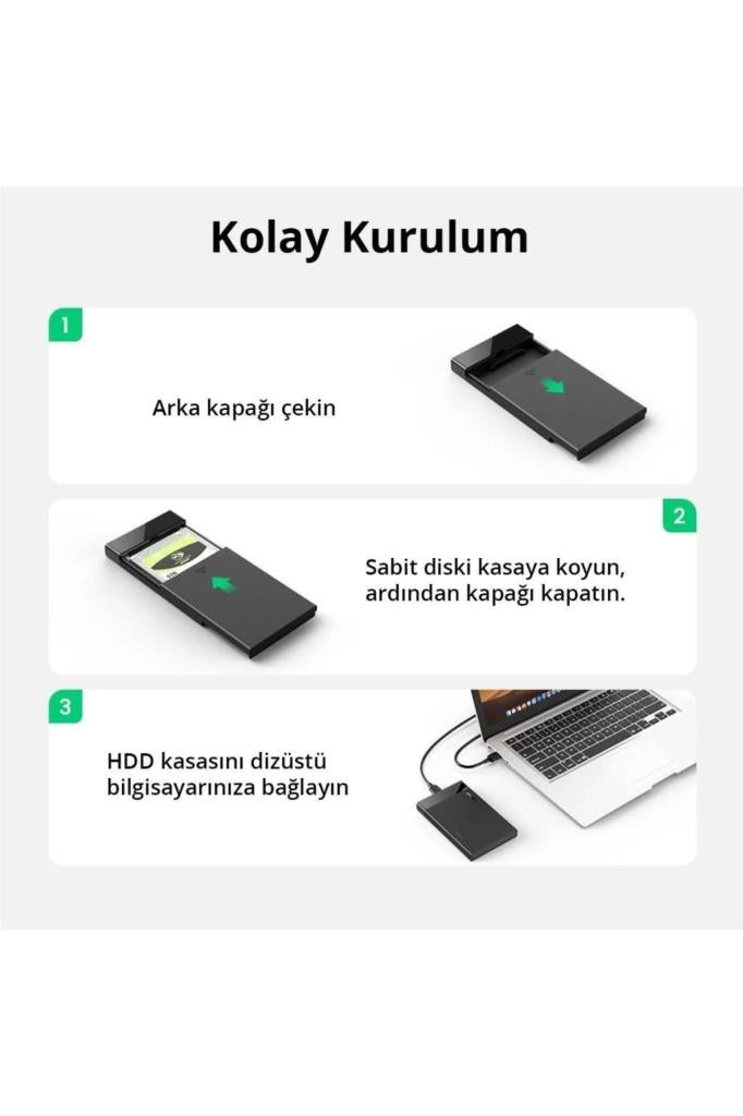 Ugreen 30848 USB 3.0 2.5" Harddisk Kutusu Outlet
