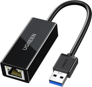 UGREEN Usb 3.0 Rj45 Ethernet Adaptörü 1000Mbps Mac Os Ile Uyumlu Windows 10 8 7 Linux Pc Dizüstü Bilgisayar Switch Vb. (Siyah)