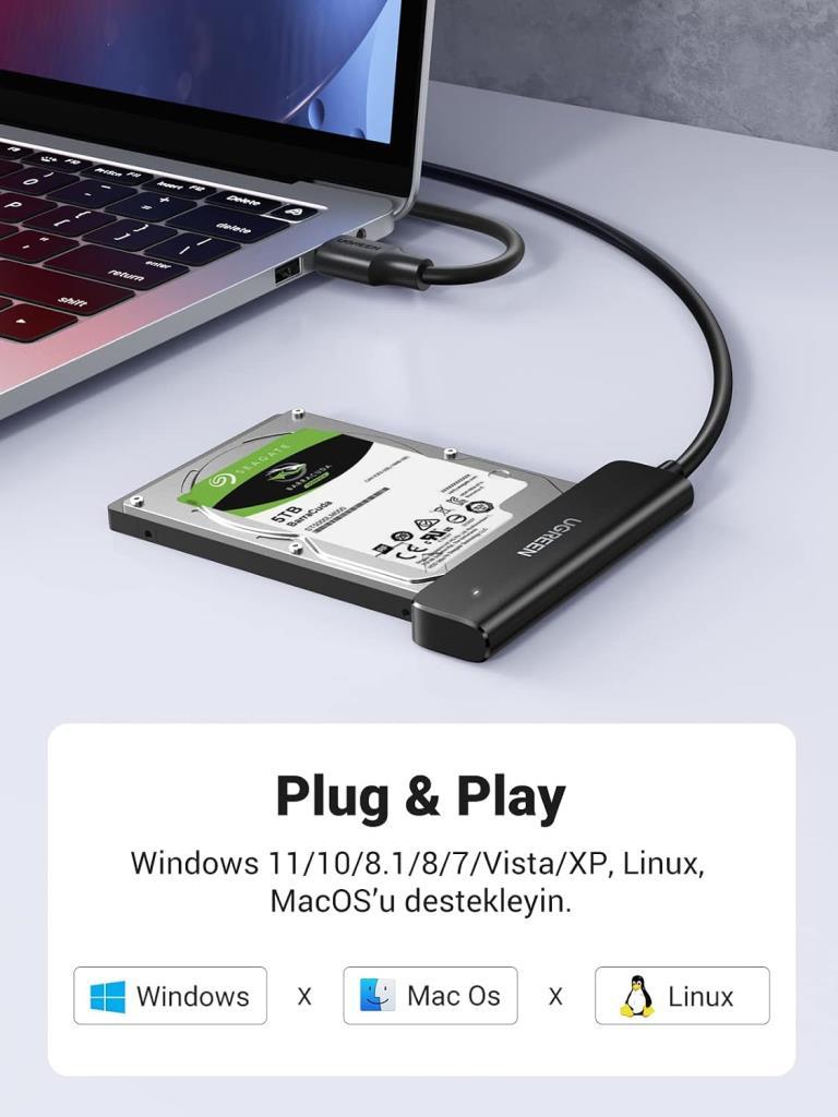 UGREEN USB 3.0 To Sata 3 Dönüştürücü Adaptör