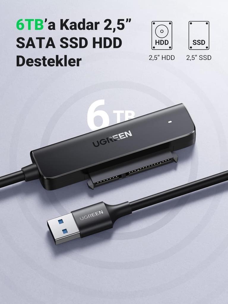 UGREEN USB 3.0 To Sata 3 Dönüştürücü Adaptör - Outlet