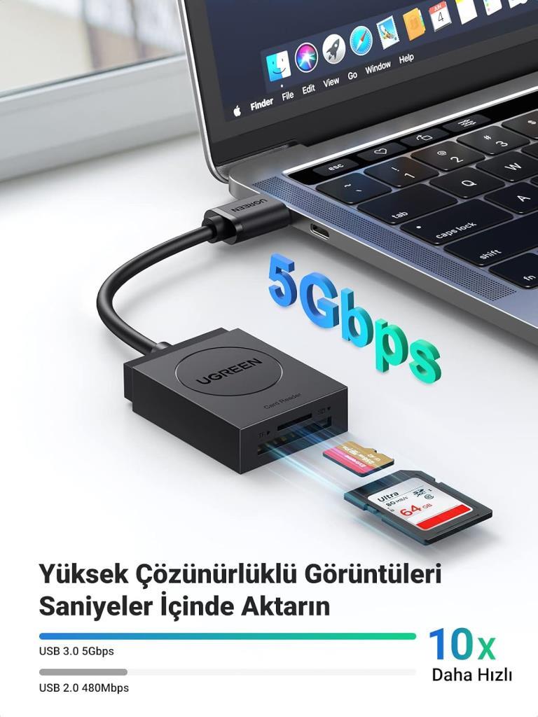 Ugreen 2-in-1 USB 3.0 SD/TF Kart Okuyucu - Outlet