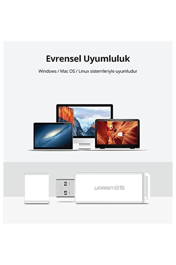 Ugreen USB 3.0 SD ve Micro SD Kart Okuyucu, Beyaz