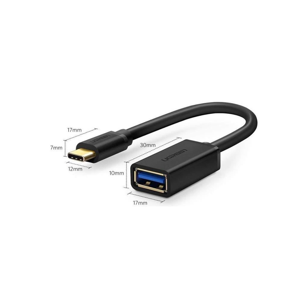 Ugreen USB 3.0 Type-C Dönüştürücü Adaptör, Siyah
