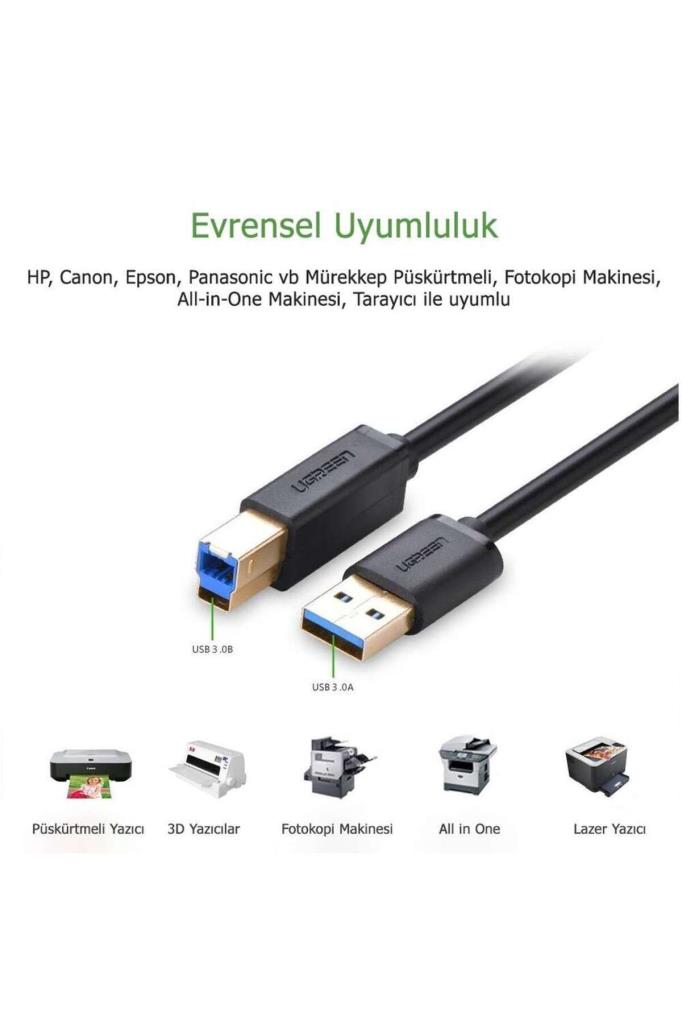 Ugreen USB A 3.0 to USB B 3.0 Yazıcı Kablosu 2 Metre Outlet