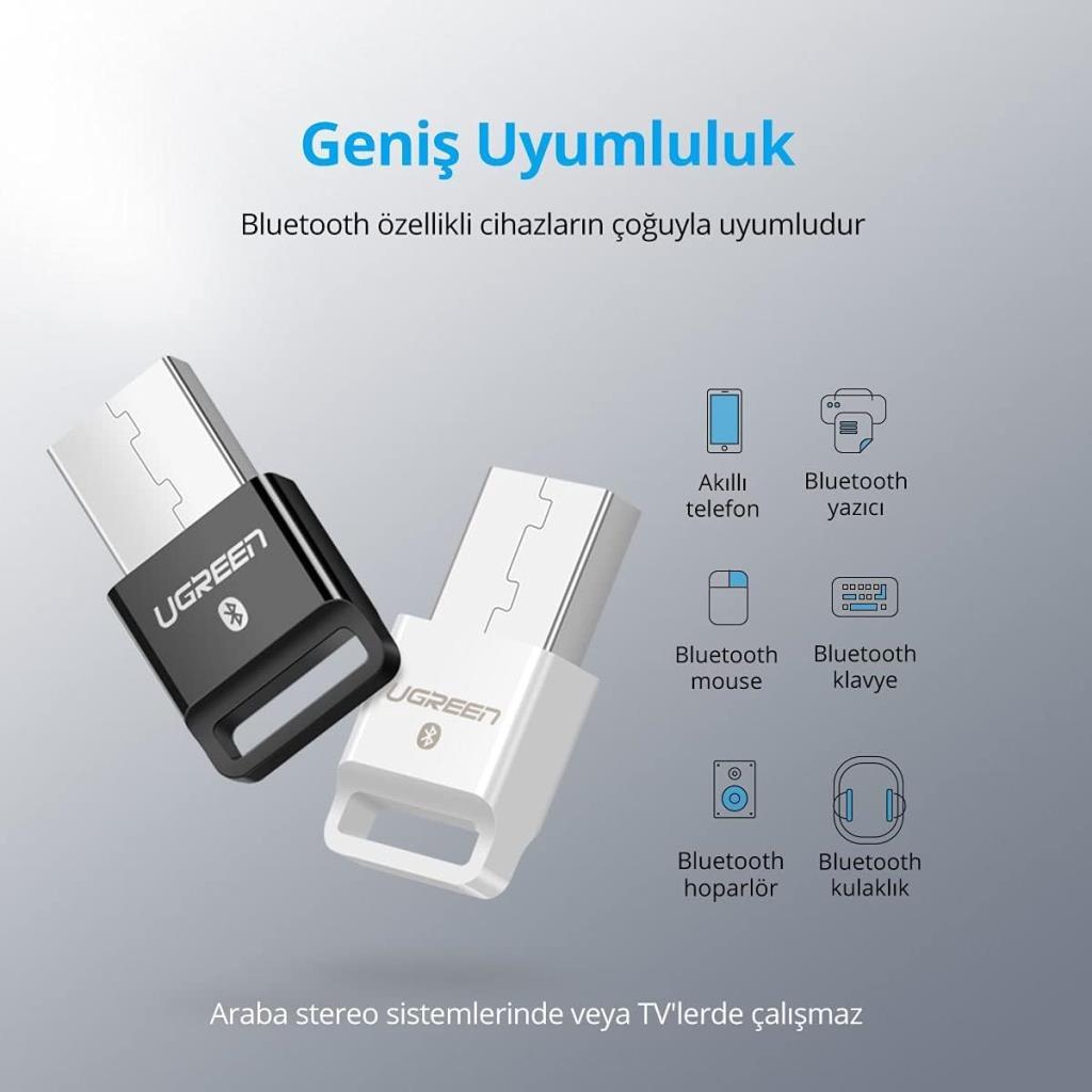 Ugreen USB Bluetooth Adaptör V4.0, Siyah - Outlet