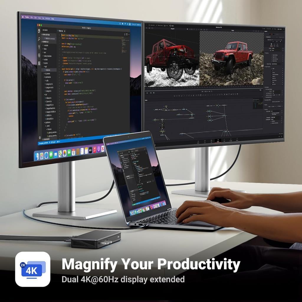 UGREEN USB C Bağlantı İstasyonu, Windows ve MacOS için 2HDMI 2DP 9'u 1