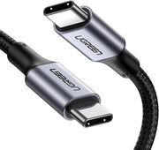 UGREEN USB-C to USB-A 3A QC Örgülü Hızlı Şarj Kablosu, 2 Metre, Siyah, 60128