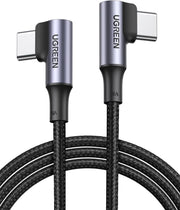 Ugreen Type-C to Type-C 100W 5A Örgülü 90 Derece Şarj Kablosu 1 Metre - OUTLET