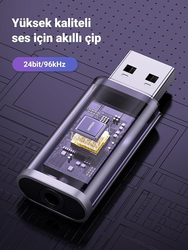 Ugreen USB To 3.5mm Trrs Harici Ses Kartı
