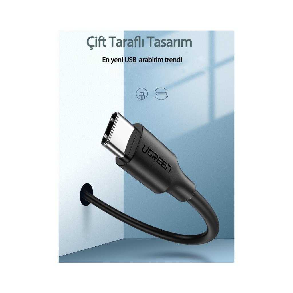 Ugreen USB to USB C Hızlı Şarj Kablosu Beyaz 2 Metre