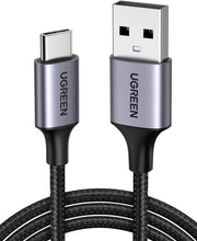 UGREEN 2.0 A USB-A & USB-C Örgülü Şarj ve Data Kablosu, 25 Santimetre, Siyah, 60124 Teşhir