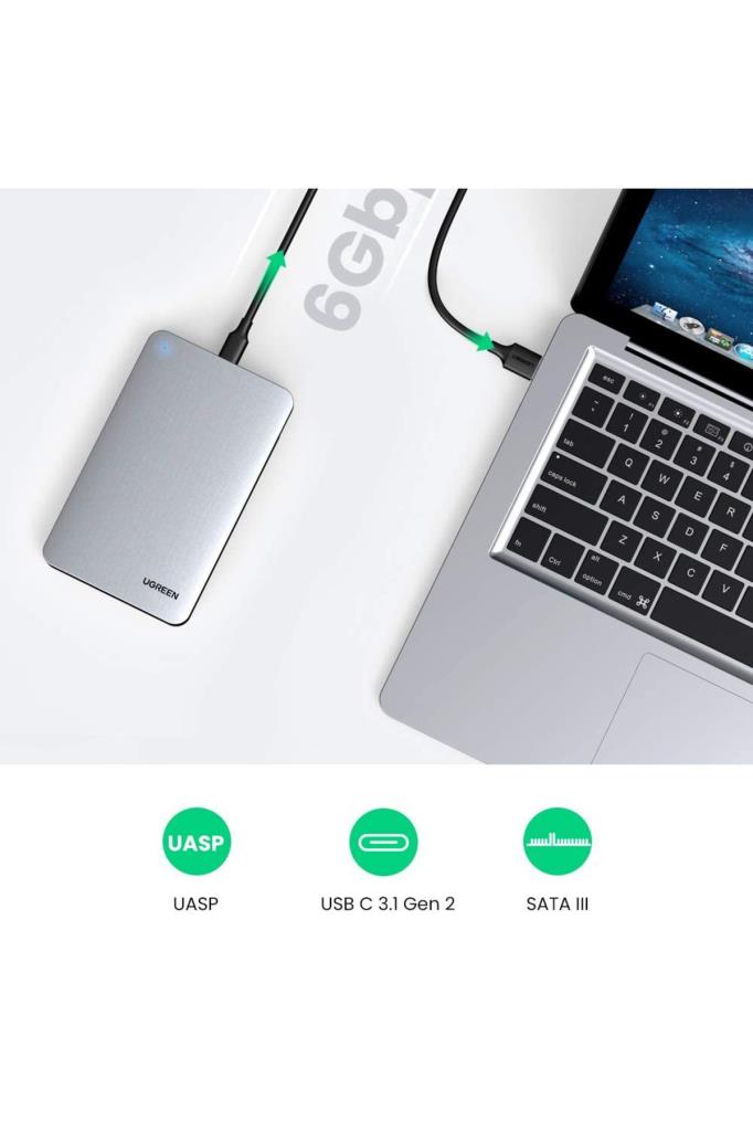 UGREEN Usb Type-c 3.1 Gen2 2.5 Inch Hdd Ssd Alüminyum Harici Disk Kutusu - TEŞHİR