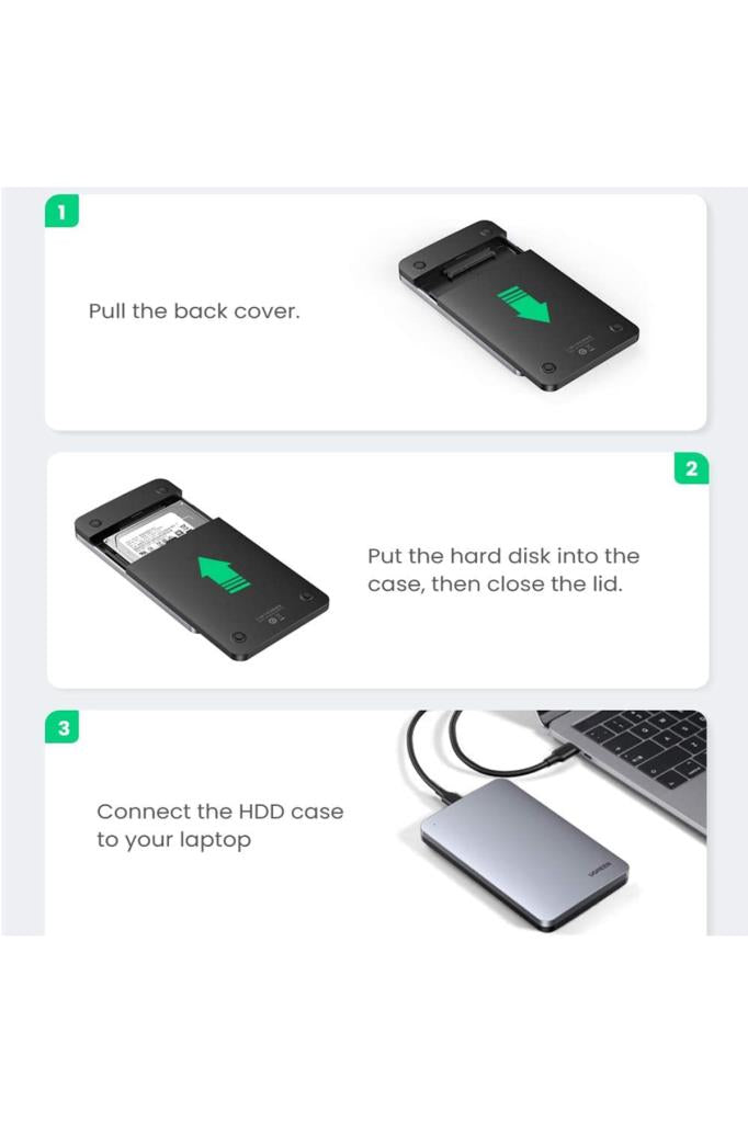 UGREEN Usb Type-c 3.1 Gen2 2.5 Inch Hdd Ssd Alüminyum Harici Disk Kutusu - TEŞHİR