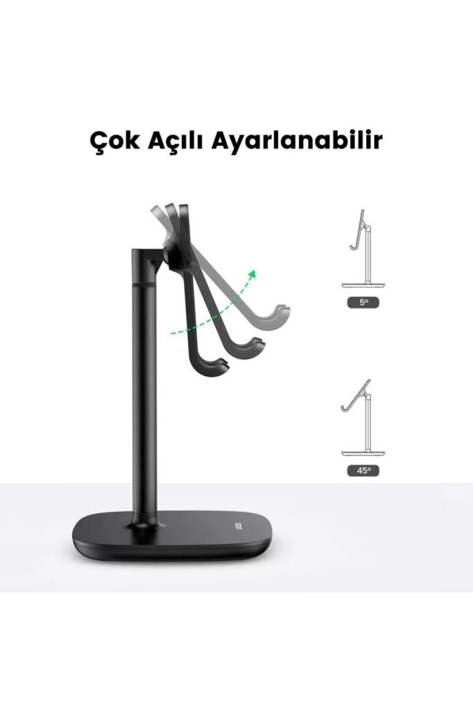 Ugreen Yüksekliği Ayarlanabilir Masaüstü Telefon Standı Siyah Teşhir