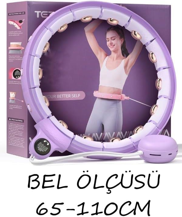 Sayaçlı Akıllı Hula Hoop (360° Masaj Başlıklı, Çıkarılabilir 24 Parça Pilates Çemberi) - TEŞHİR
