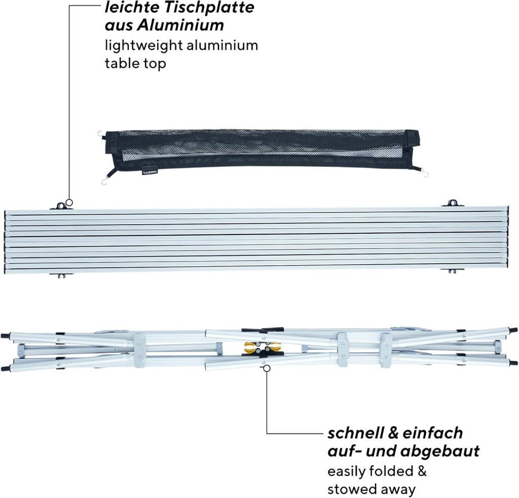 Uquip Variety L 120x70 cm Alüminyum Katlanır Kamp Masası - OUTLET