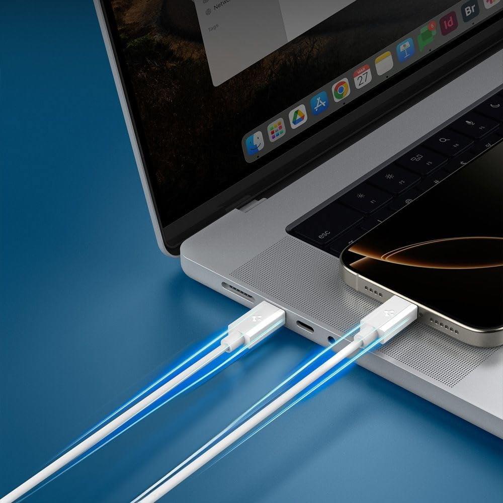 USB-C to USB-C 2 Metre Kablo 60W Güç/PPS 2.0 Super Hızlı Şarj/480 Mbps Type-C White - ACA08719
