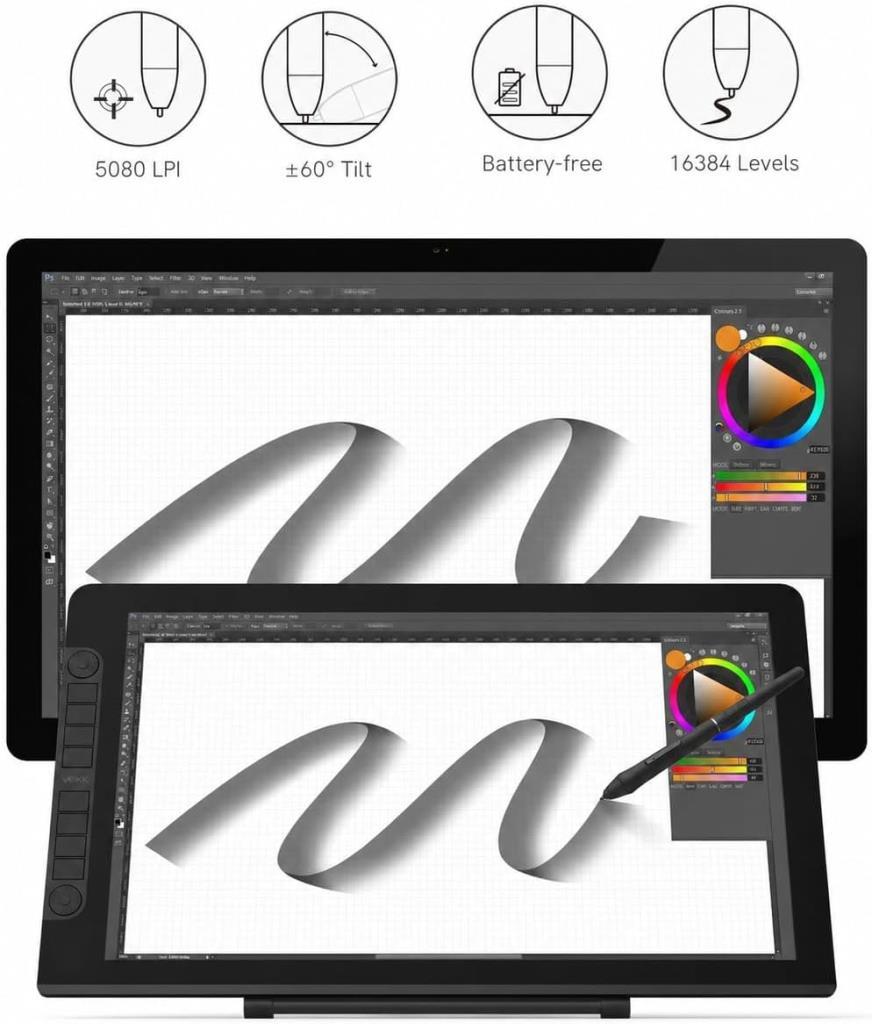 VEIKK Vk2200pro 21.5"IPS FHD Tam Lamine Ekran 8 Kısayol2 Scroll Tuşlu Sağ Sol El Grafik Tablet-TEŞHİR