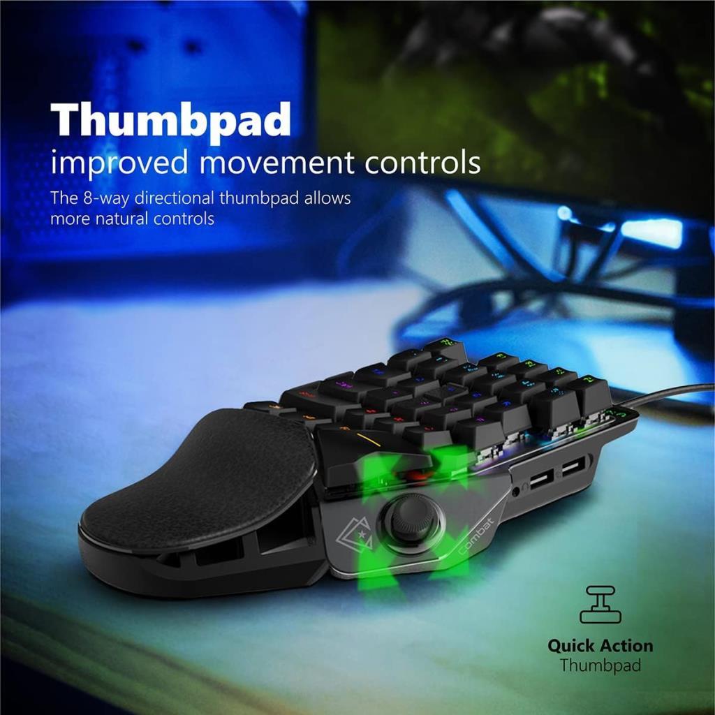 Vertux COMBAT - Oyuncu Tuş Takımı Tek Elle Kontrol Joystick destekli QuickStrike™ - Outlet