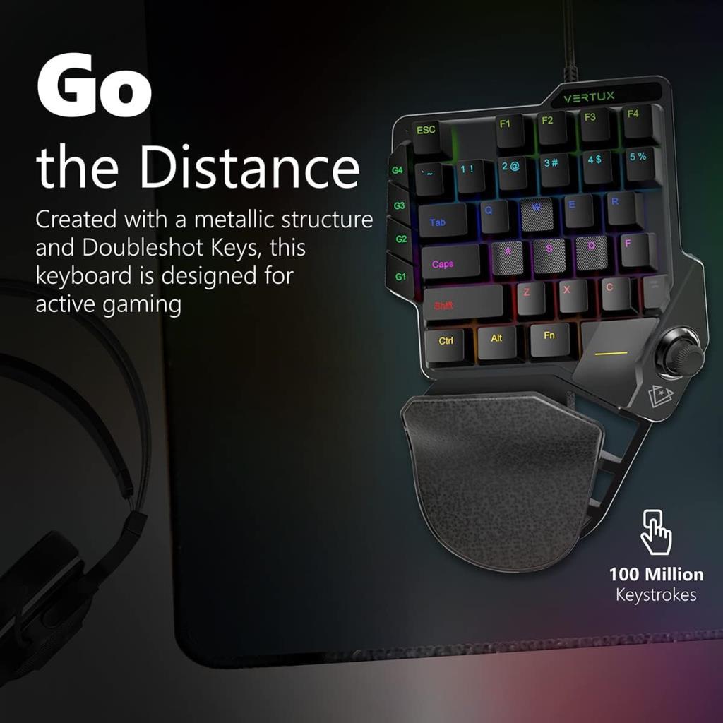 Vertux COMBAT - Oyuncu Tuş Takımı Tek Elle Kontrol Joystick destekli QuickStrike™ - Outlet