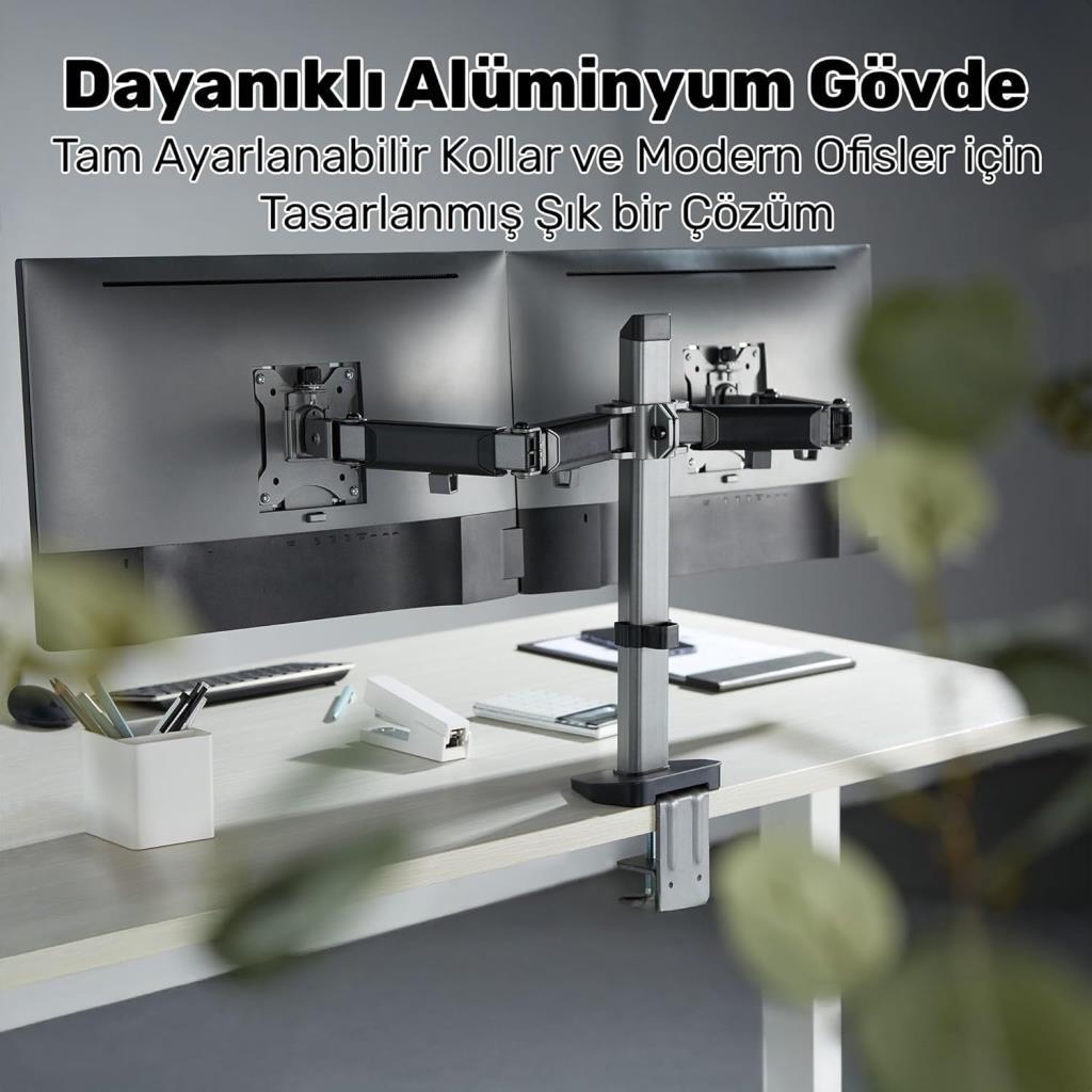 Npo STD55024S Basic 17-32" inç İki Kollu Monitör Standı - Outlet