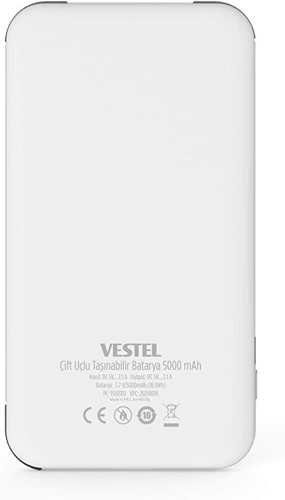 Vestel Taşınabilir Batarya 5000 Mah Beyaz - Outlet