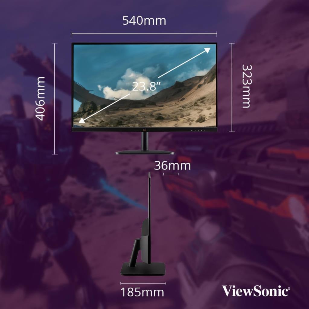 Viewsonic 23.8 Vıewsonıc VA2432-H Fhd IPS 75HZ 4ms HDMI VGA - Outlet