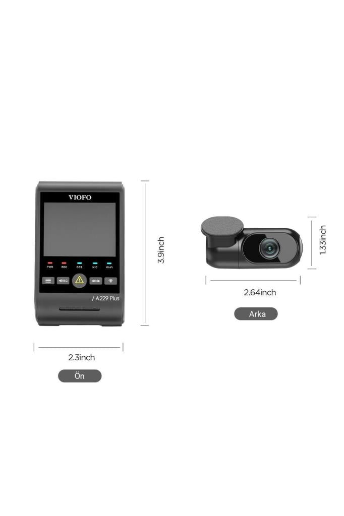 Viofo A229 Plus 2 Kameralı Araç Kamerası Seti Teşhir
