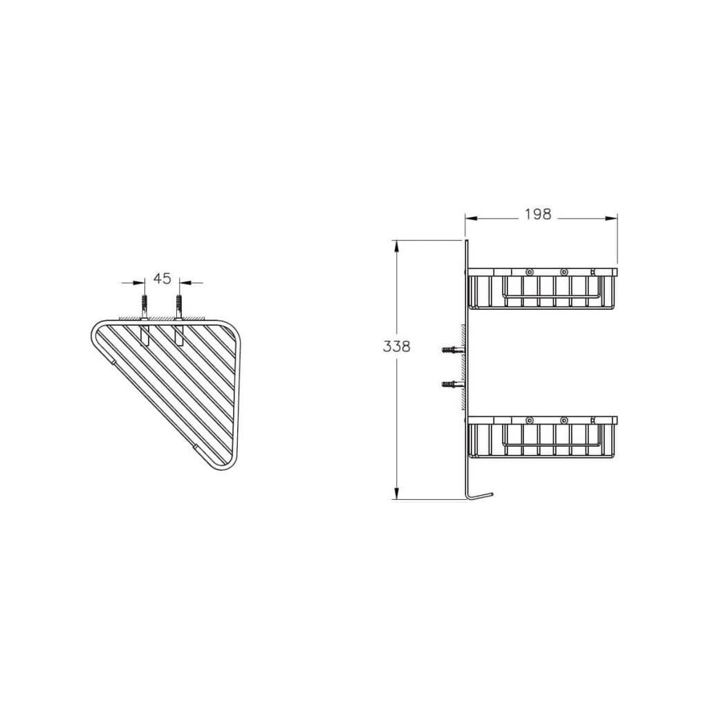 Vitra Base 300 İkili Süngerlik Krom A44163