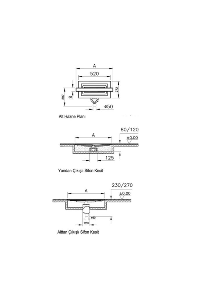 VitrA 59980480000 Eco-Flow V-Flow Dk100 60 Cm Duş Kanalı - Mat Krom Yandan Outlet