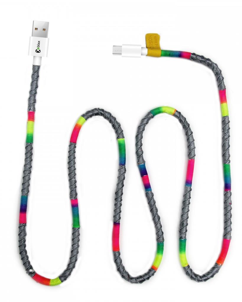 Vorson El Yapımı Neon Micro 1mt Şarj & USB Kablosu - OUTLET