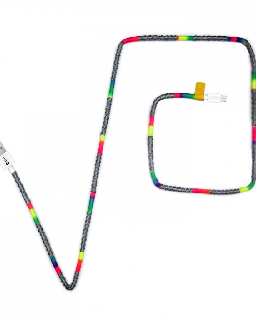 Vorson El Yapımı Neon Micro 1mt Şarj & USB Kablosu - OUTLET