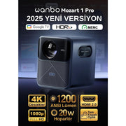 Wanbo Mozart 1 Pro 900 Lümen Full HD Wi-Fi Android LED Projeksiyon Cihazı