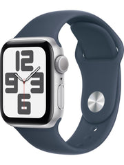 Apple Watch SE 2 2023 GPS 40mm Gümüş Rengi Alüminyum Kasa ve Fırtına Mavisi Spor Kordon Akıllı Saat (Apple Türkiye Garantili)