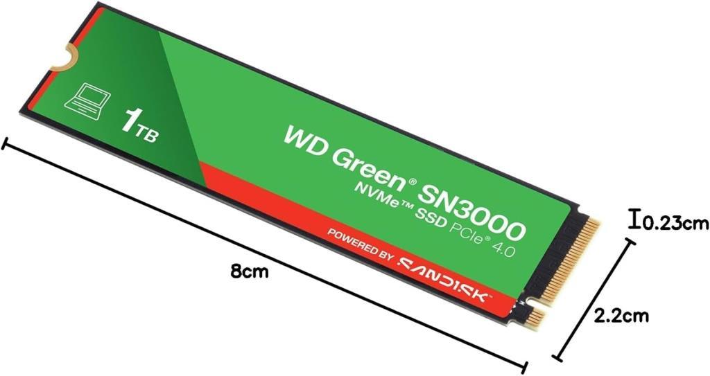 Western Digital Green SN3000 WDS100T4G0E PCI-Express 4.0 1 تيرابايت M.2 SSD