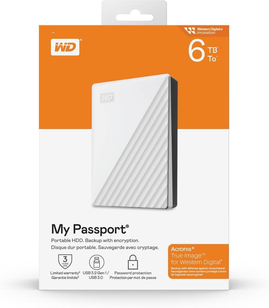 Western Digital My Passport WDBR9S0060BBK USB 3.2 2.5" 6 TB Harici Harddisk Beyaz Outlet
