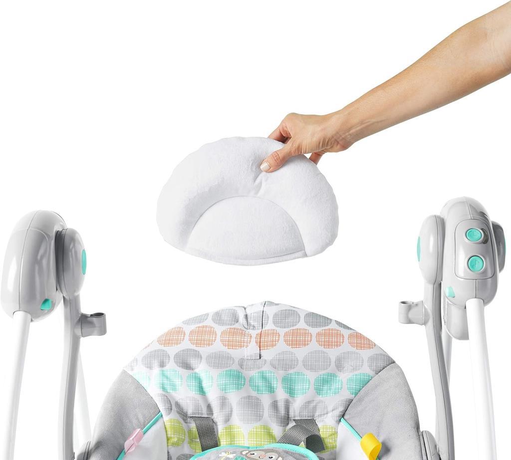 Starts Bebek Salıncağı, Uyarlanabilir Hız, Kumaş Oyuncaklar, Müzik, Çıkarılabilir Oyuncak Barı, 0-9 Ay 3-9 kg (Tuhaf Vahşi) ile Portatif Otomatik 6 Vitesli - Outlet