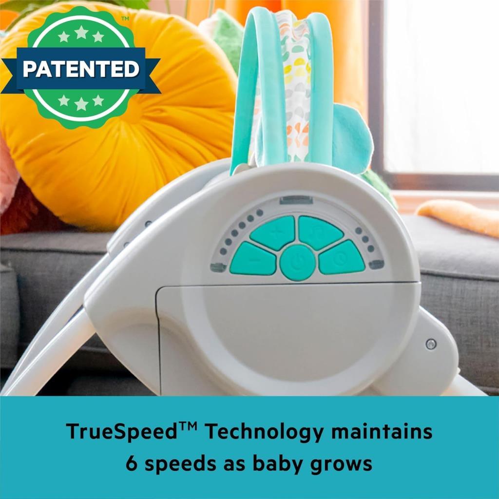 Starts Bebek Salıncağı, Uyarlanabilir Hız, Kumaş Oyuncaklar, Müzik, Çıkarılabilir Oyuncak Barı, 0-9 Ay 3-9 kg (Tuhaf Vahşi) ile Portatif Otomatik 6 Vitesli - Outlet