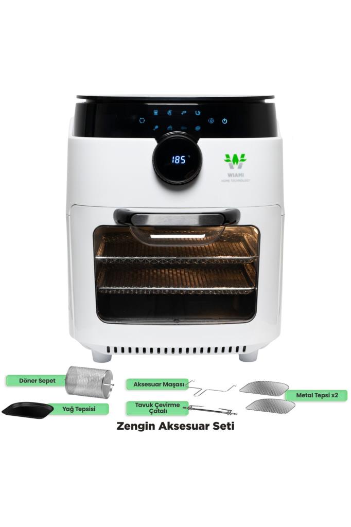 Wiami Airfryer Oven RA-011W 12 lt Beyaz Yağsız Fritöz Outlet