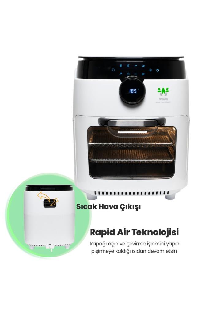 Wiami Airfryer Oven RA-011W 12 lt Beyaz Yağsız Fritöz Outlet