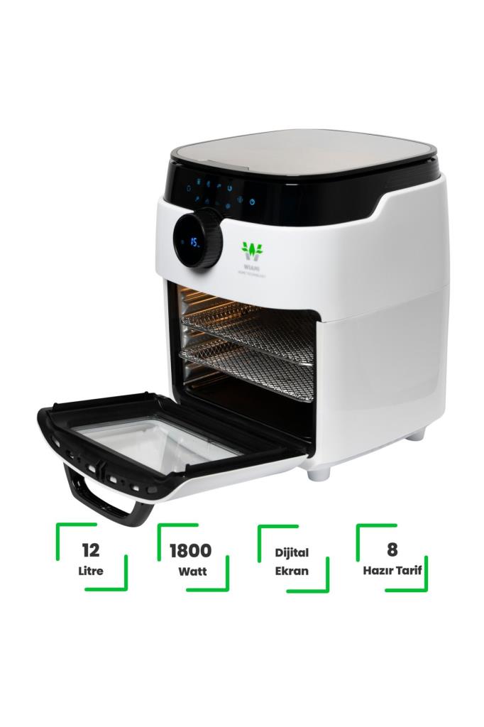 Wiami Airfryer Oven RA-011W 12 lt Beyaz Yağsız Fritöz Teşhir
