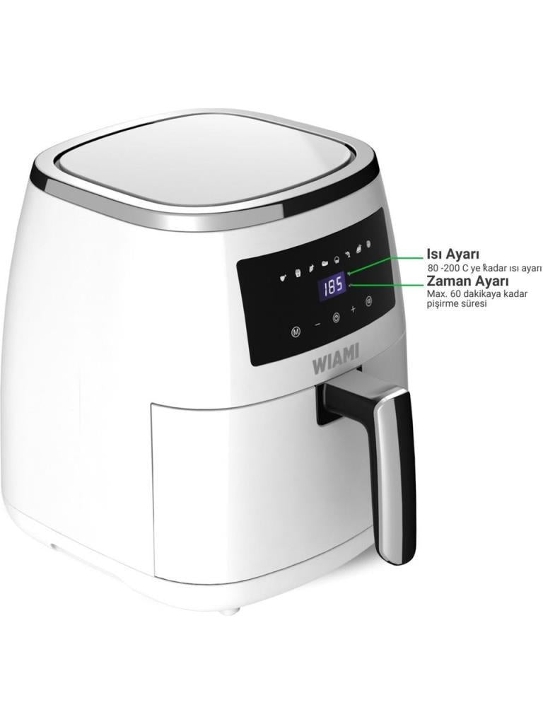 Wiami Airfryer 5 lt Beyaz Yağsız Fritöz - TEŞHİR