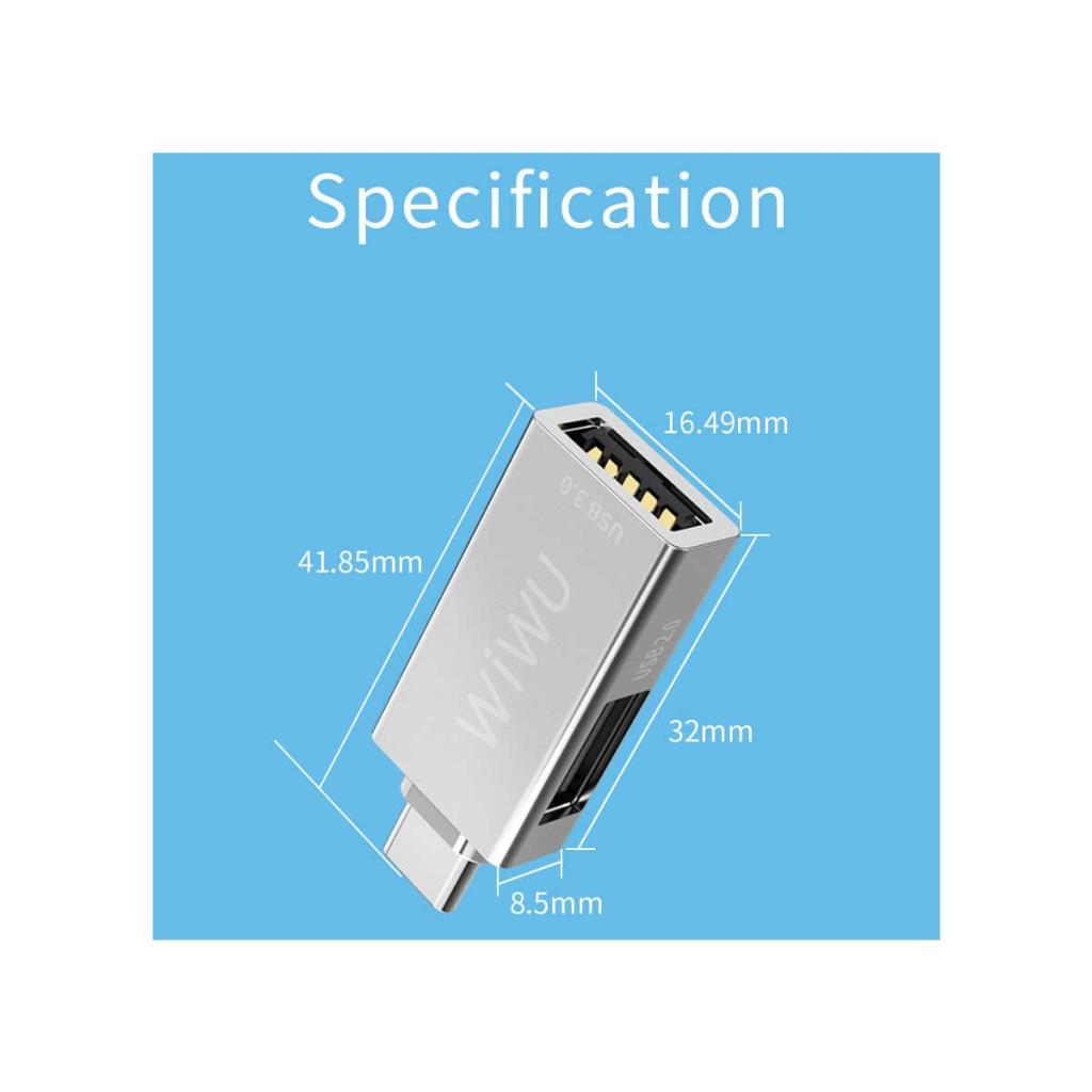 Winex Wiwu T02 USB Type-C Hub Çevirici ve Çoklayıcı Hub Gri