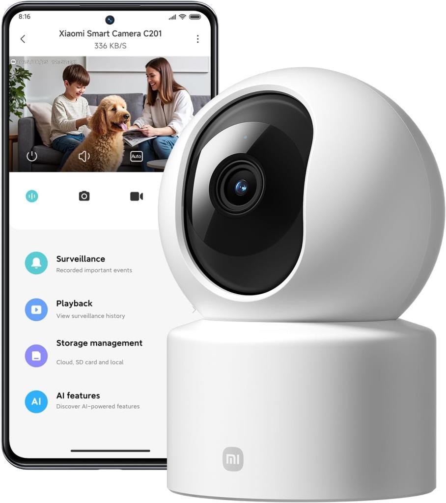 Xiaomi Smart Camera C201 Full HD 2 MP 360 Derece Gece Görüşlü IP Wi-Fi Güvenlik Kamerası